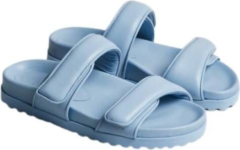 Gia Borghini Blauwe Leren Platte Sandalen Perni11 Blue Dames