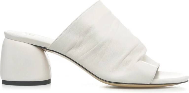 Giampaolo Viozzi Nappa Leren Muiltjes 6 cm Hoogte White Dames