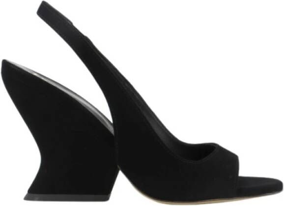 Giampaolo Viozzi Zwarte suède sandalen met 95mm hak Black Dames
