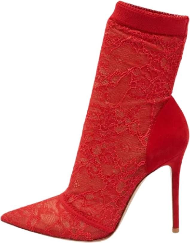 Gianvito Rossi Pre-owned Lace boots Red Dames