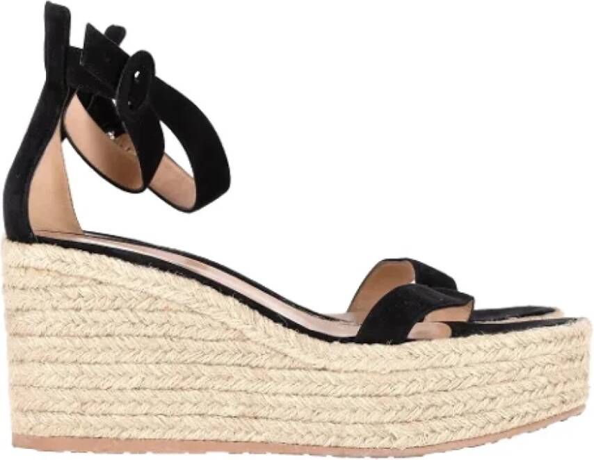 Gianvito Rossi Pre-owned Leather espadrilles Black Dames