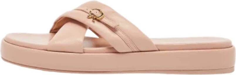 Gianvito Rossi Pre-owned Leather flats Pink Dames