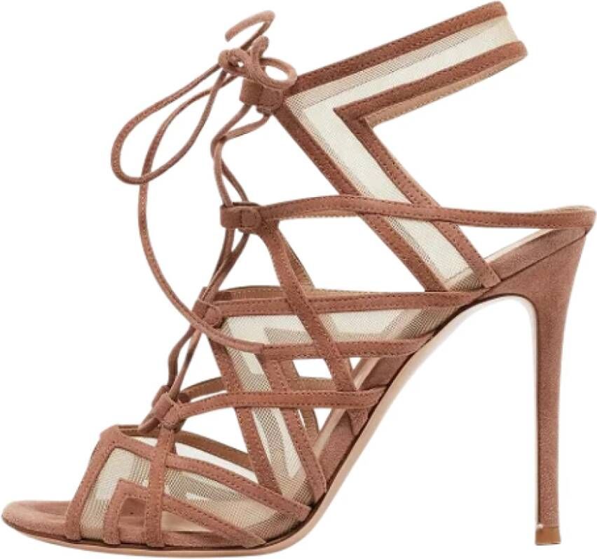 Gianvito Rossi Pre-owned Mesh sandals Brown Dames