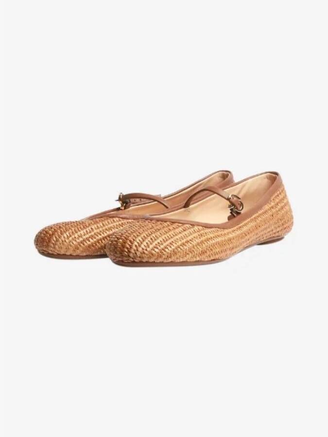 Gianvito Rossi Pre-owned Raffia flats Beige Dames