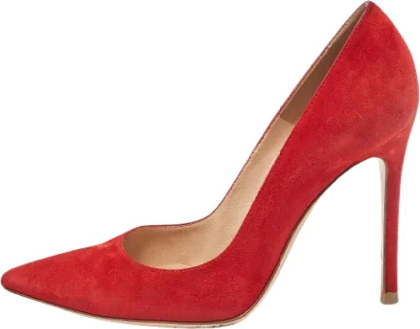 Gianvito Rossi Pre-owned Suede heels Red Dames