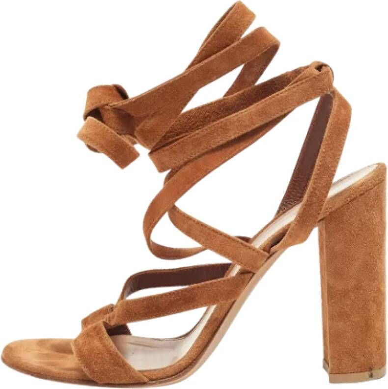 Gianvito Rossi Pre-owned Suede sandals Brown Dames