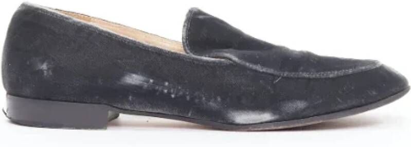 Gianvito Rossi Pre-owned Velvet flats Gray Dames