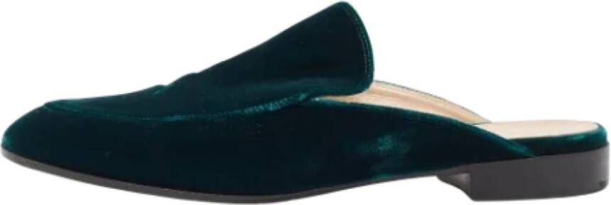 Gianvito Rossi Pre-owned Velvet flats Green Dames