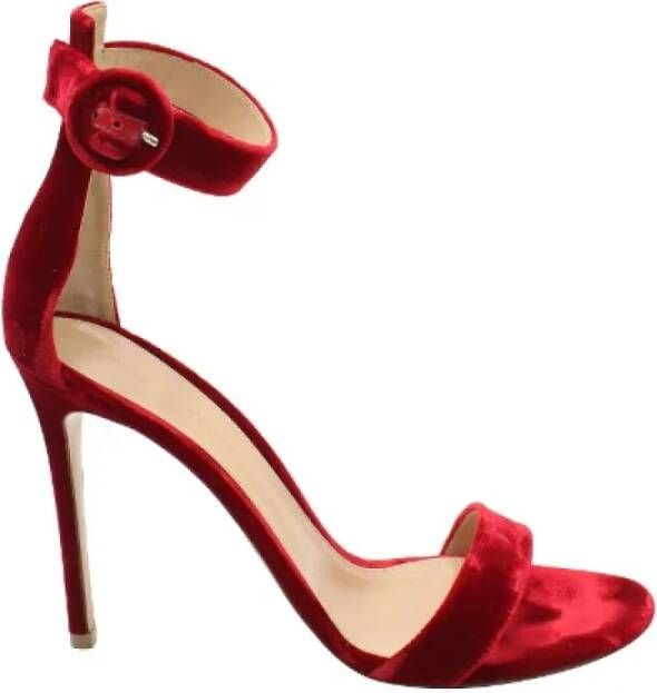 Gianvito Rossi Pre-owned Velvet heels Red Dames