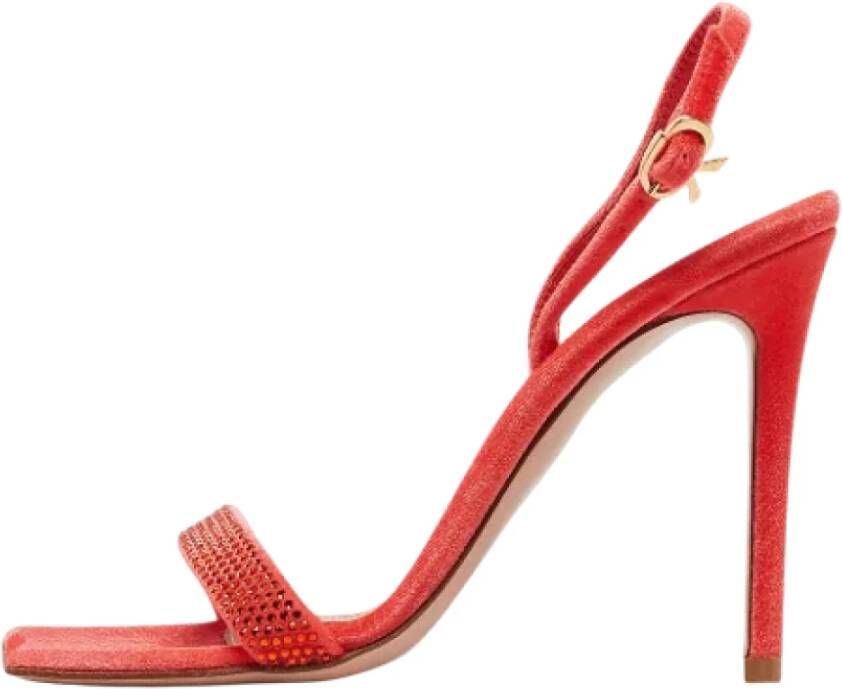 Gianvito Rossi Pre-owned Velvet sandals Orange Dames