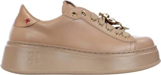 Gio+ Beige Sneakers voor Vrouwen Beige Dames