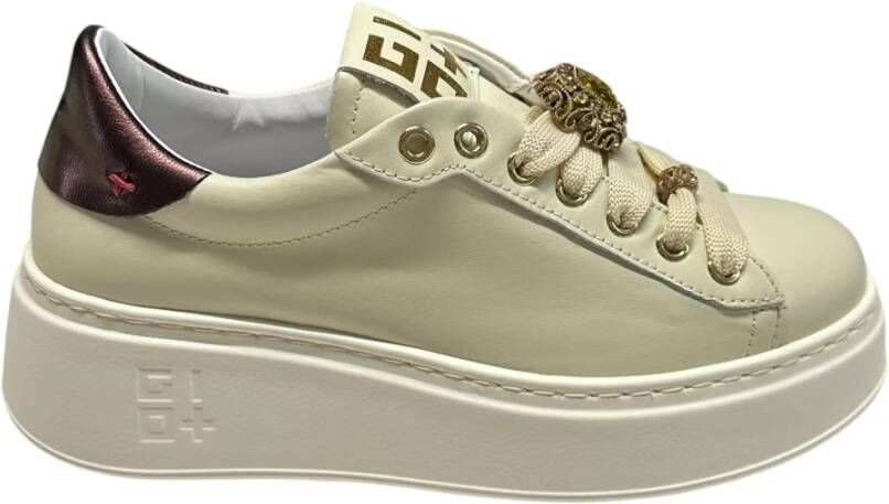 Gio+ Sneakers van verwijderbare accessoires leer Beige Dames