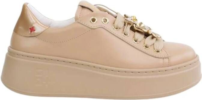 Gio+ Stijlvolle Sneakers voor Actieve Levensstijl Beige Dames