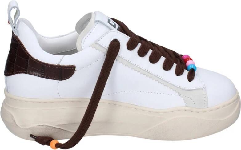 Gio+ Vintage Leren Dames Sneakers White Dames