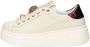 Gio+ Witte Leren Casual Sneakers Beige Dames - Thumbnail 1