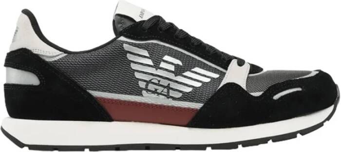 Giorgio Armani Zwarte casual textielen sneakers voor heren Black Heren