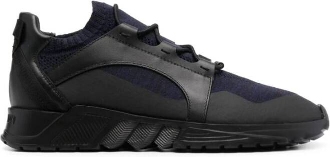 Giorgio Armani Zwarte Elegante Sneaker Trainers Black Heren