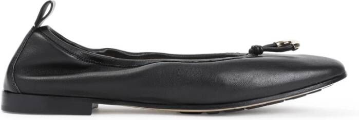 Giorgio Armani Zwarte Leren Ballerina Schoenen Elegante Stijl Black Dames