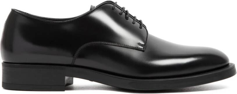 Giorgio Armani Zwarte Leren Loafer Schoenen Black Heren