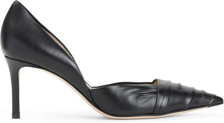 Giorgio Armani Zwarte Leren Pumps Elegante Hakken Black Dames