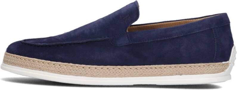 Giorgio Blauwe Suède Loafers met Beige Zool Blue Heren