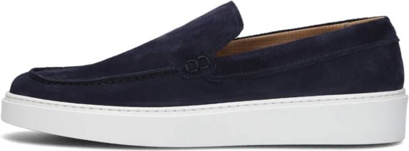 Giorgio Blauwe Suède Loafers met Sportieve Look Blue Heren