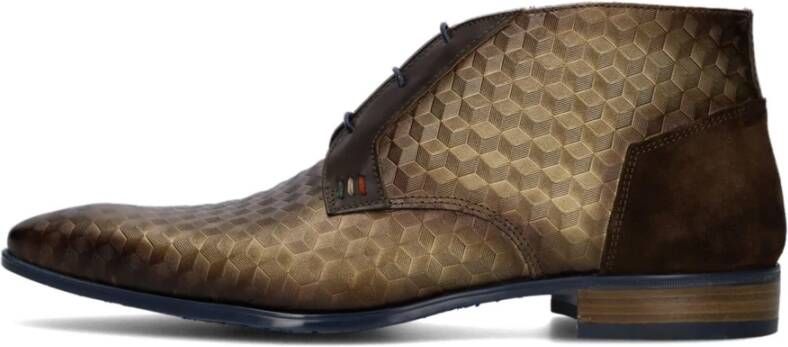 Giorgio Bronzen Grafische Print Leren Schoenen Brown Heren