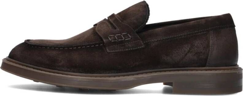 Giorgio Bruine Suède Loafers Stijlvol Model Brown Heren