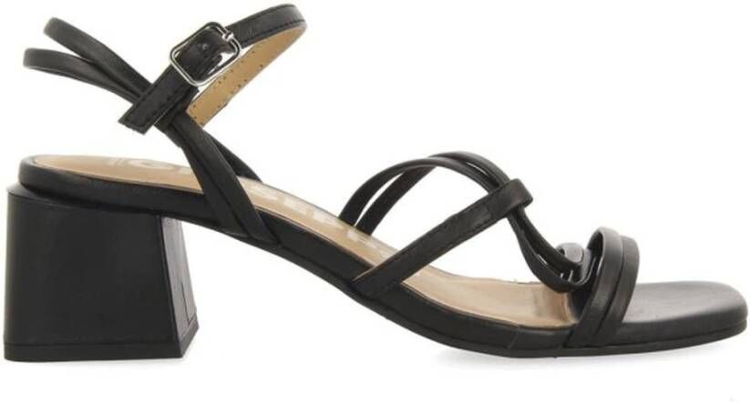 Gioseppo Gestreepte hoge hak sandalen Black Dames