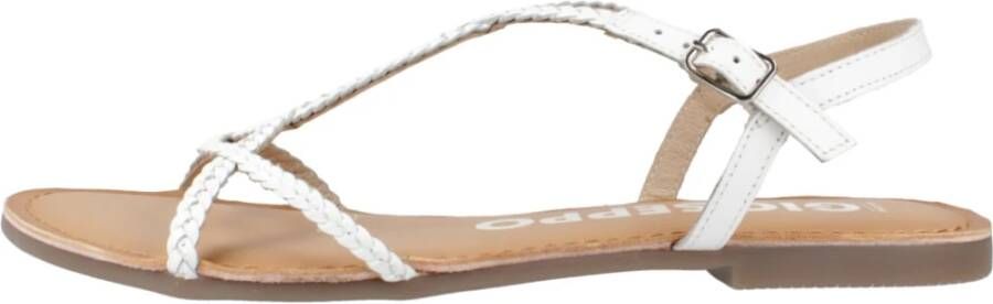 Gioseppo Stijlvolle Platte Sandalen voor Vrouwen White Dames