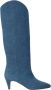 Gisel Moire Denim Platte Schoenen Puntige Stiletto Hak Blue Dames - Thumbnail 1