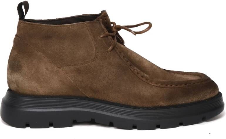 Giuliano Galiano Bruine Suède Platte Schoenen Brown Heren