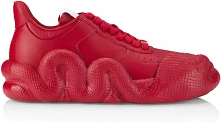 giuseppe zanotti Cobra Sneakers met Geperforeerd Detail Red Heren