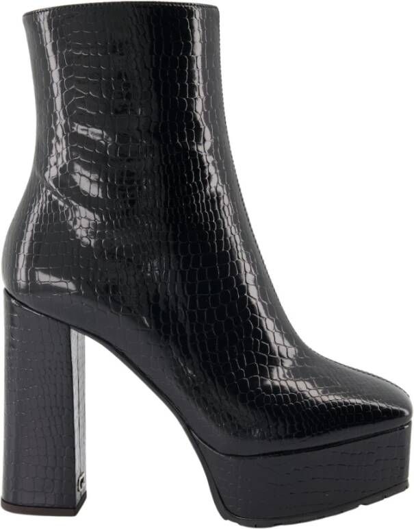 Giuseppe zanotti Croco Patent Leren Rits Enkellaarzen Black Dames