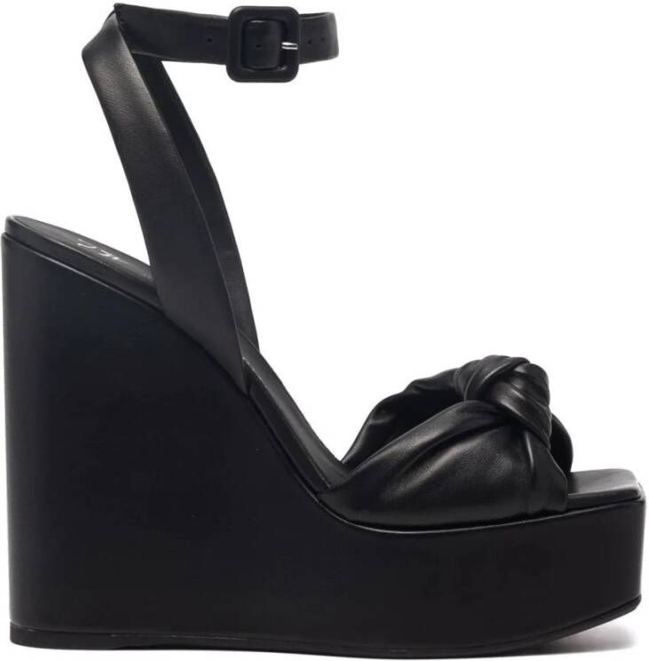 Giuseppe zanotti Elegante Zwarte Platte Sandalen Black Dames