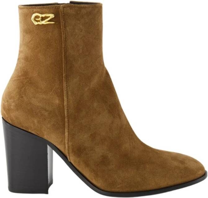 Giuseppe zanotti Enriette Leren Enkellaarzen Brown Dames