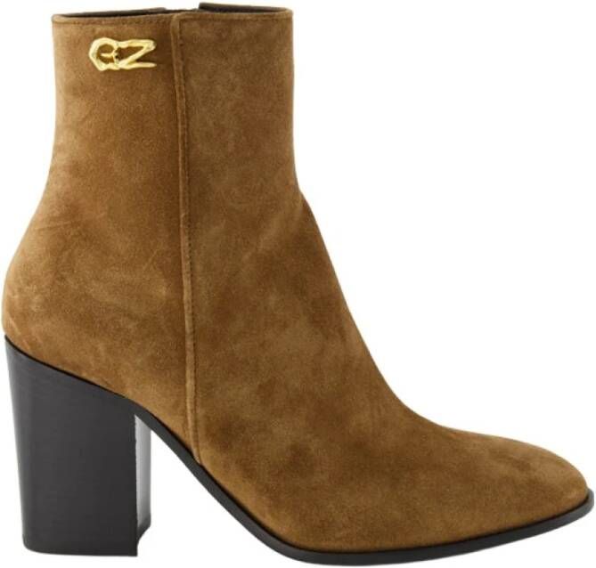 Giuseppe zanotti Enriette Leren Enkellaarzen Brown Dames