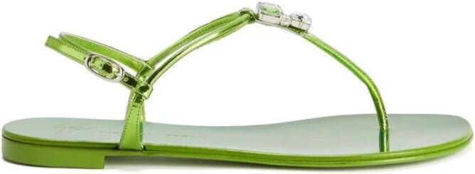 Giuseppe zanotti Verstelbare Enkelband Sandalen Green Dames