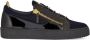 Giuseppe zanotti Fluwelen Sneakers met Gouden Handtekening Detail Black Heren - Thumbnail 1