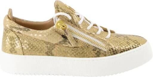 Giuseppe zanotti Python Effect High Top Sneakers Yellow Dames