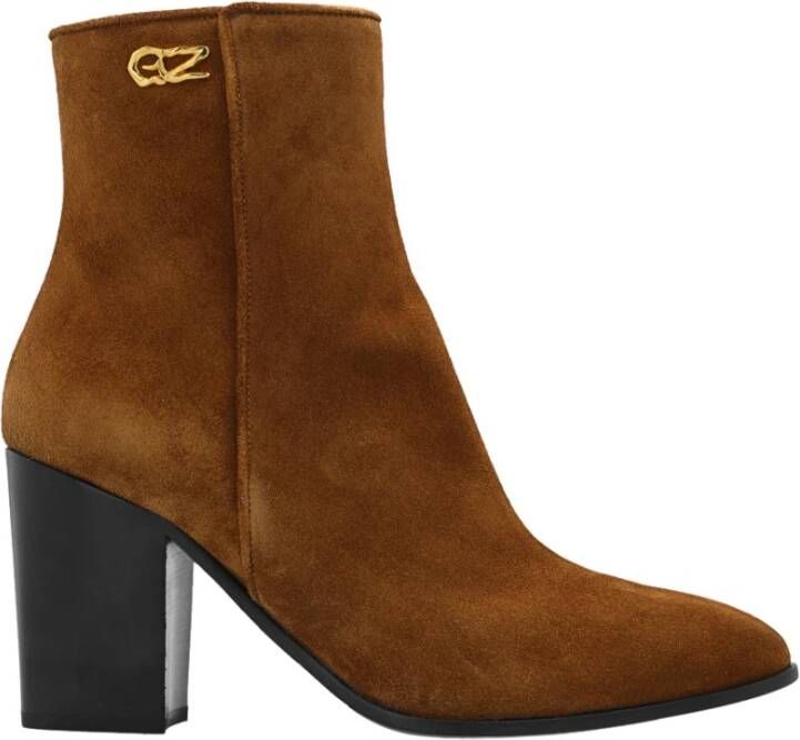 Giuseppe zanotti Enriette Leren Enkellaarzen Brown Dames