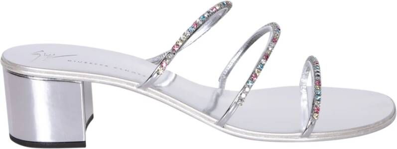 Giuseppe zanotti Metallic Sandalen voor Vrouwen Gray Dames