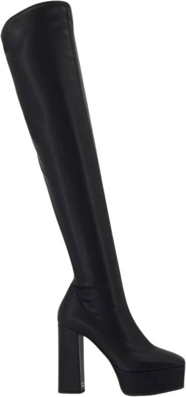 Giuseppe zanotti Zwarte Stretch Leren Dijlaarzen Black Dames