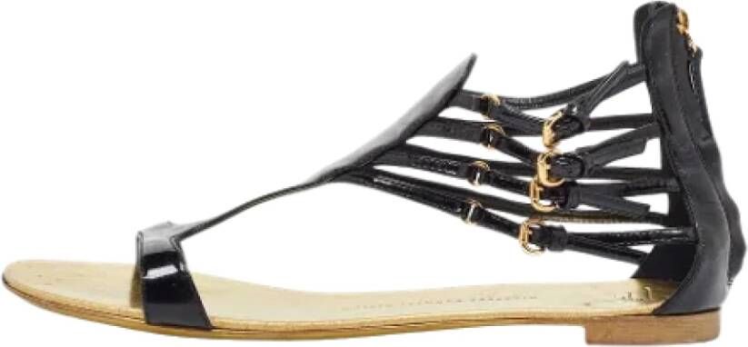 Giuseppe Zanotti Pre-owned Leather flats Black Dames