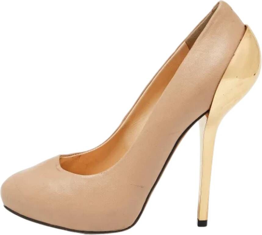 Giuseppe Zanotti Pre-owned Leather heels Beige Dames