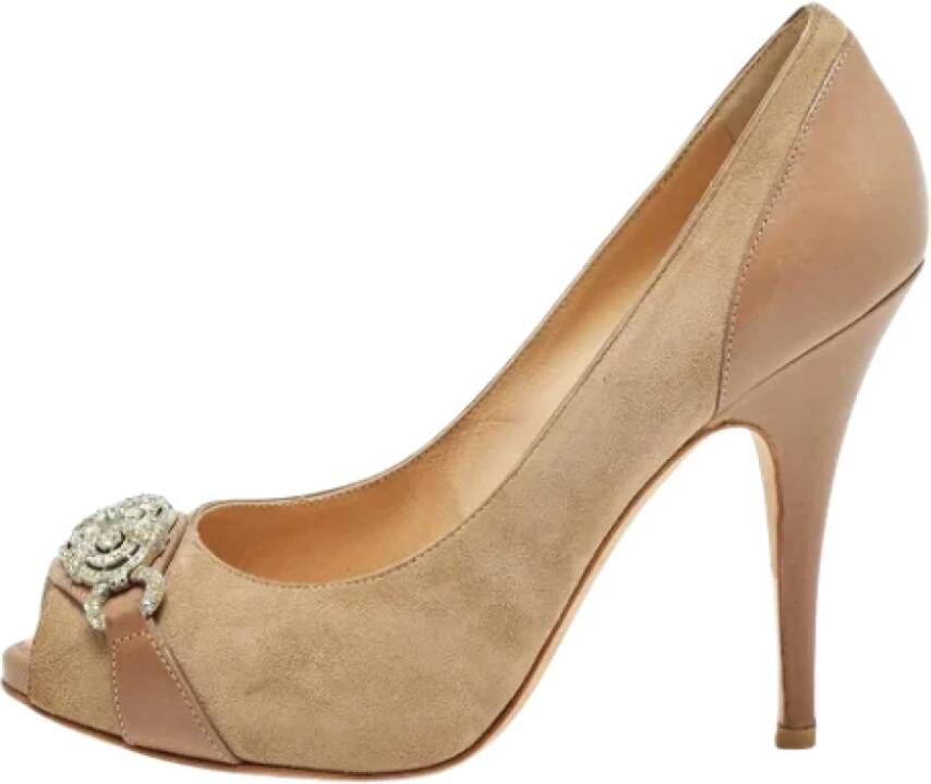 Giuseppe Zanotti Pre-owned Leather heels Beige Dames