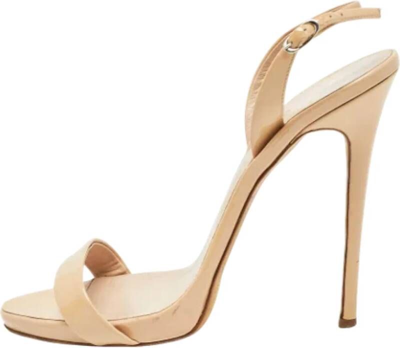 Giuseppe Zanotti Pre-owned Leather sandals Beige Dames