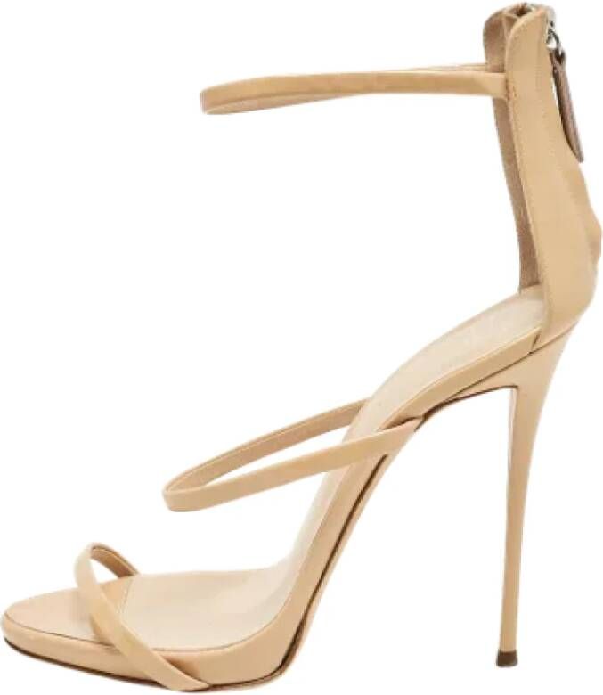 Giuseppe Zanotti Pre-owned Leather sandals Beige Dames