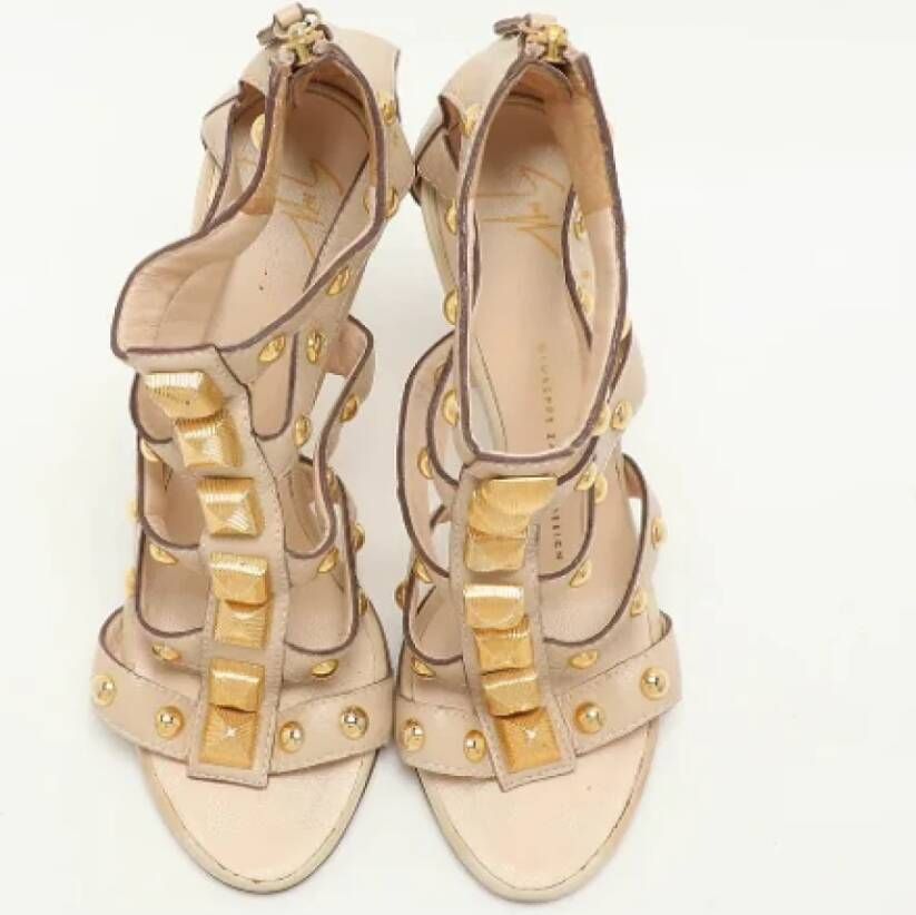 Giuseppe Zanotti Pre-owned Leather sandals Beige Dames