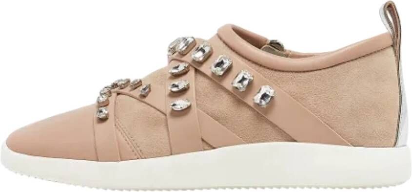 Giuseppe Zanotti Pre-owned Leather sneakers Beige Dames